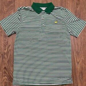 Augusta Nationals Masters Collection Green and white striped polo golf shirt